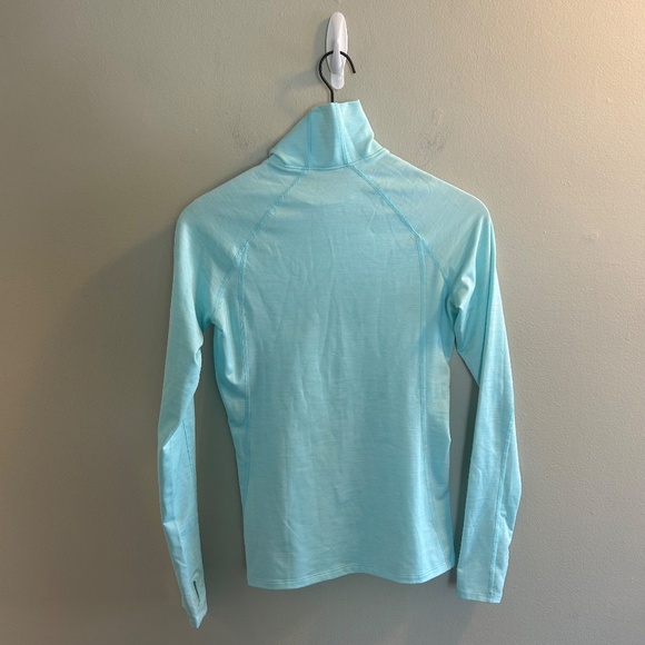 Under Armour ColdGear Cowl Neck Top Womens Size Small Aqua Fitted Skiing Ski - Picture 2 of 7